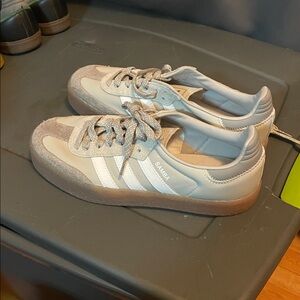 Adidas Samba Light Gray and White Sneakers